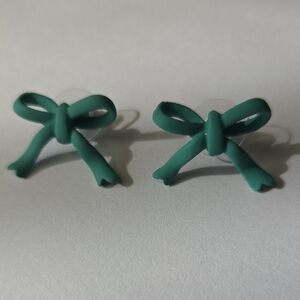 Green Bow Earrings